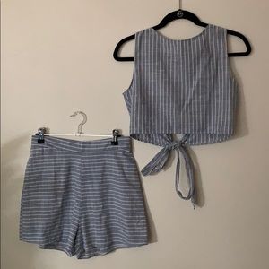 Pinstriped match set